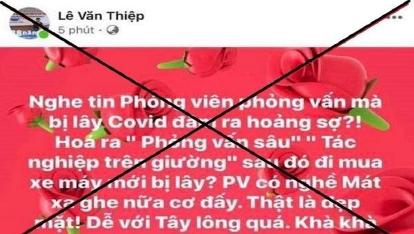 Phạt 8 triệu luật sư xúc phạm phóng viên nhiễm Covid-19 trên Facebook