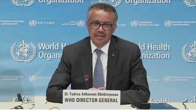 Tổng giám đốc WHO Tedros Adhanom Ghebreyesus trong cuộc họp báo ngày 20/4. Ảnh: Reuters.