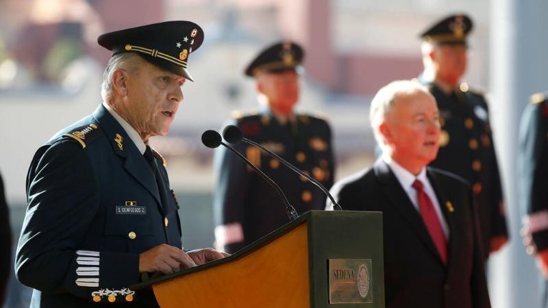 Tướng Salvador Cienfuegos Zepeda phát biểu tại một sự kiện ở Mexico City năm 2014. Ảnh: Reuters 