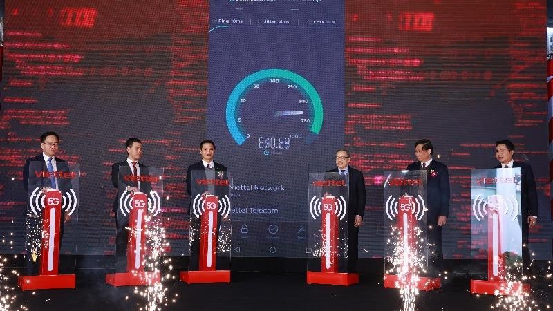 Nghi thức khai trương 5G tại KCN Yên Phong I, Bắc Ninh.