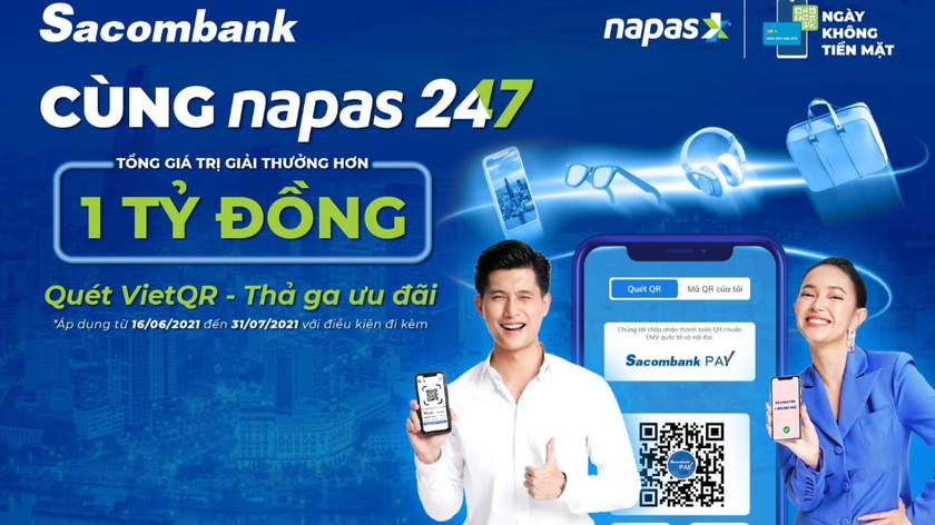 Sacombank triển khai dịch vụ chuyển khoản liên ngân hàng 24/7 bằng mã VietQR 