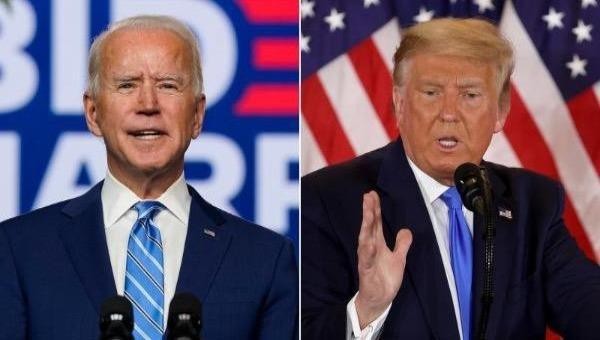 Hai ứng viên Tổng thống Mỹ Biden và Trump.