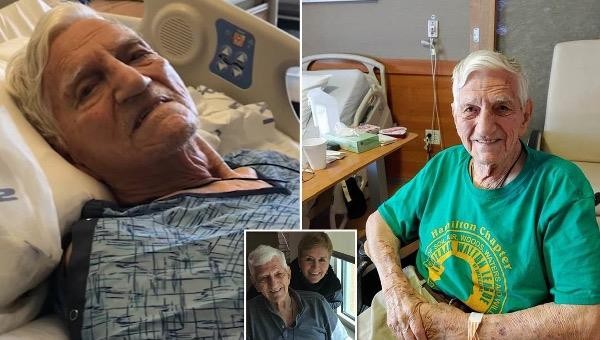Cụ ông Victor Smith cùng con gái Dawn Smith Theodore. Ảnh: DailyMail.