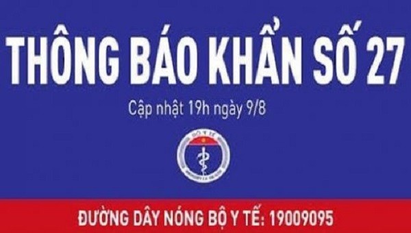 Bộ Y tế ra thông báo khẩn số 27 