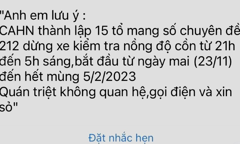 Hình ảnh về nội dung lan truyền trên mạng là không đúng. Ảnh do Công an TP Hà Nội cung cấp 