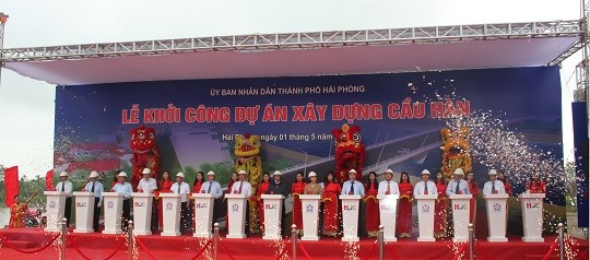 Lãnh đạo TP Hải Phòng khởi công dự án cầu Hàn