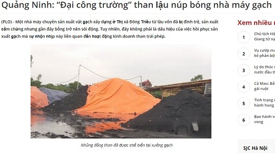 Chủ tịch Thị xã Đông Triều, Quảng Ninh: sản phẩm "đen đen" không phải là than!