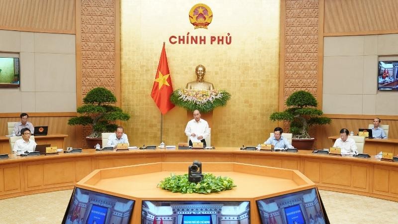 Thủ tướng Nguyễn Xuân Phúc chủ trì phiên họp. Ảnh: VGP