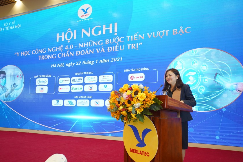 Giám đốc BVĐK MEDLATEC Nguyễn Thị Kim Len phát biểu khai mạc.