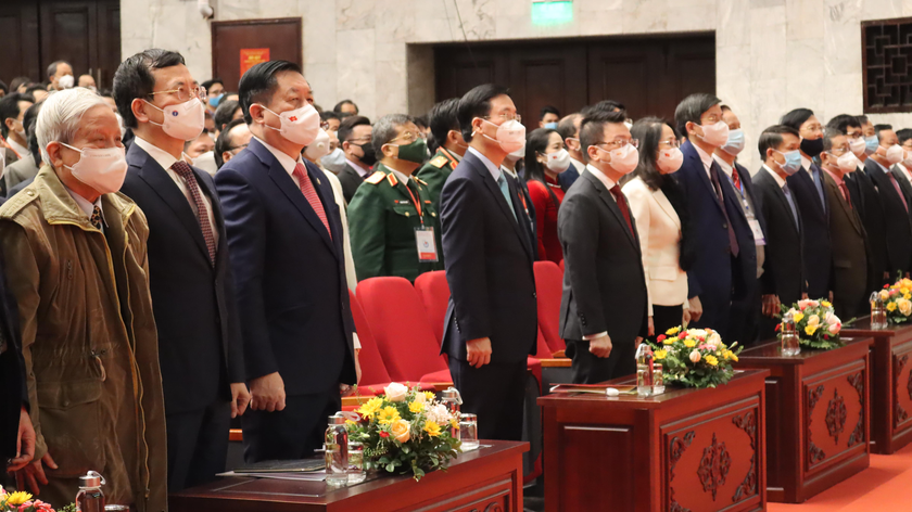 Thường trực Ban Bí thư Võ Văn Thưởng, Trưởng ban Tuyên giáo Trung ương Nguyễn Trọng Nghĩa và các đại biểu dự Đại hội