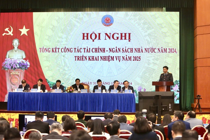 Quang cảnh Hội nghị tổng kết công tác tài chính - ngân sách Nhà nước năm 2024, triển khai nhiệm vụ năm 2025. (Ảnh: Khánh Huyền)