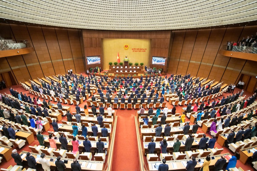 Quang cảnh phiên khai mạc Kỳ họp thứ 9. (Ảnh: Cổng TTĐTQH)