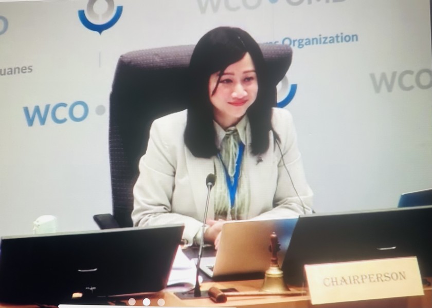 Bà Nguyễn Thị Vĩnh Hoài phát biểu sau khi tái cử Chủ tịch PTC nhiệm kỳ 2025-2026.