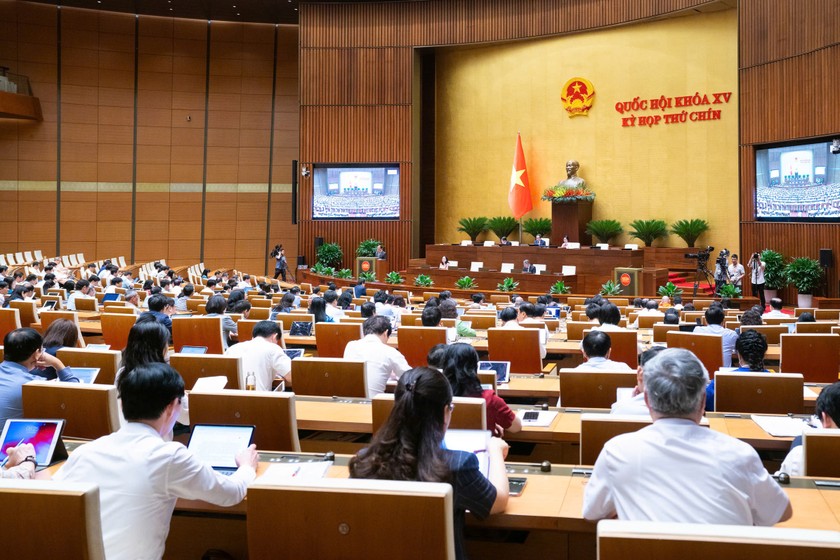 Quang cảnh phiên họp sáng 15/5. (Ảnh: Cổng TTĐTQH)