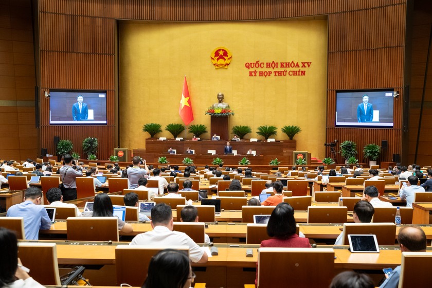 Quang cảnh phiên họp sáng 27/5. (Ảnh: Cổng TTĐTQH)