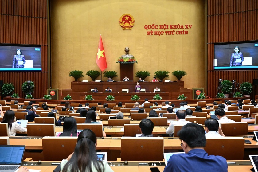 Quang cảnh phiên họp sáng 29/5. (Ảnh: Cổng TTĐTQH)