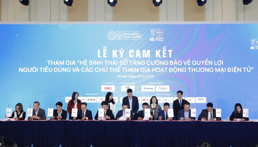 Cơ quan nhà nước, doanh nghiệp ký cam kết tham gia hệ sinh thái bảo vệ quyền lợi người tiêu dùng.