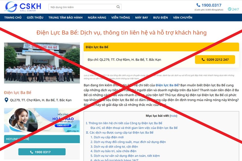 Cảnh báo thủ đoạn giả mạo website điện lực miền Bắc để lừa đảo