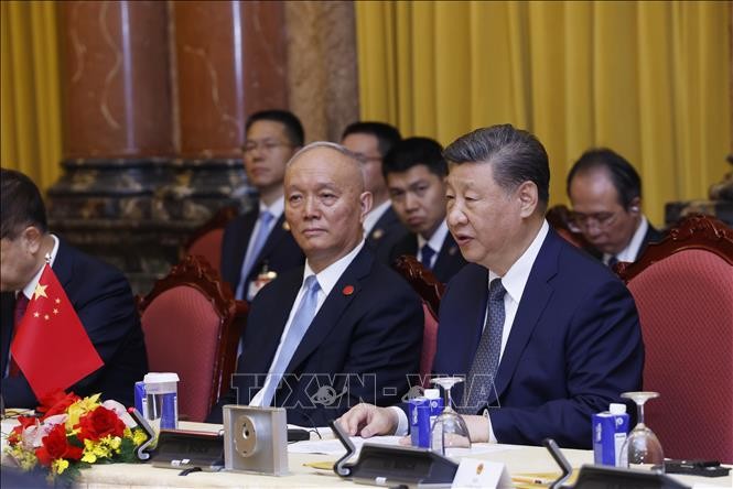 Tổng Bí thư, Chủ tịch nước Trung Quốc Tập Cận Bình phát biểu. Ảnh: Lâm Khánh/TTXVN
