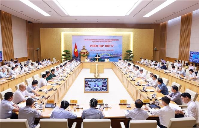 Phiên họp thứ 17 của Ban Chỉ đạo nhà nước các công trình, dự án quan trọng quốc gia, trọng điểm của ngành giao thông vận tải. Ảnh: Dương Giang/TTXVN
