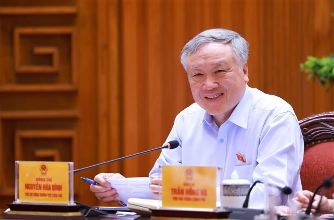 Phó Thủ tướng Thường trực Nguyễn Hoà Bình phát biểu. Ảnh: Dương Giang/TTXVN