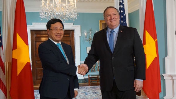 Phó Thủ tướng, Bộ trưởng Ngoại giao Phạm Bình Minh và Ngoại trưởng Mỹ Mike Pompeo.