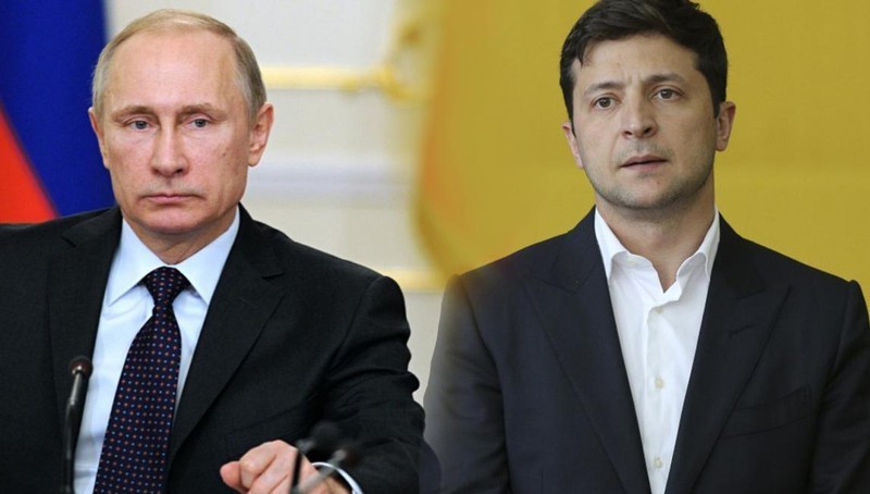 Tổng thống Nga Putin và người đồng cấp Ukraine Zelensky.