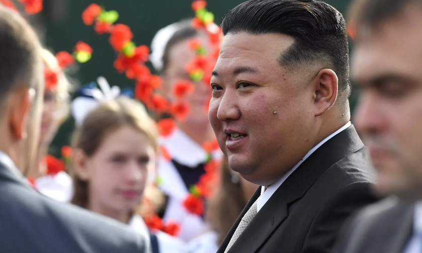 Nhà lãnh đạo Triều Tiên Kim Jong-un trong chuyến thăm Nga.