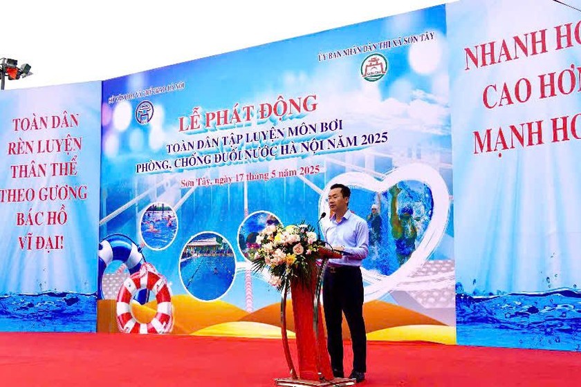 Phó Giám đốc Sở Văn hóa và Thể thao Phạm Xuân Tài phát biểu tại buổi Lễ.