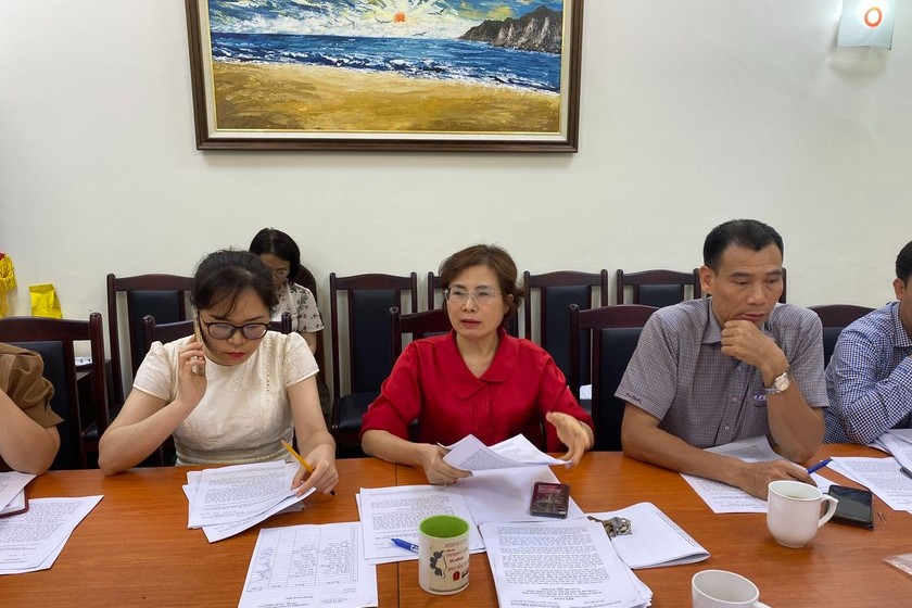 Vụ trưởng Vụ Pháp luật hình sự - hành chính Nguyễn Thị Hạnh phát biểu tại cuộc họp.
