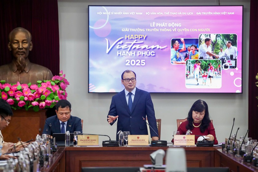 Thứ trưởng Thường trực Bộ Văn hoá, Thể thao và Du lịch Lê Hải Bình phát biểu tại Lễ phát động.