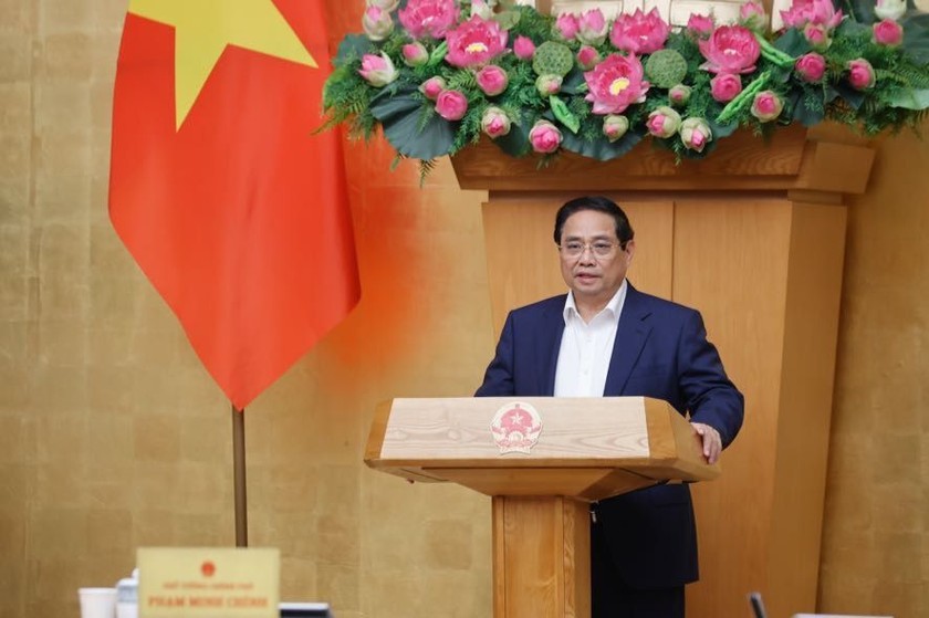 Thủ tướng Phạm Minh Chính phát biểu tại phiên họp. Ảnh: VGP