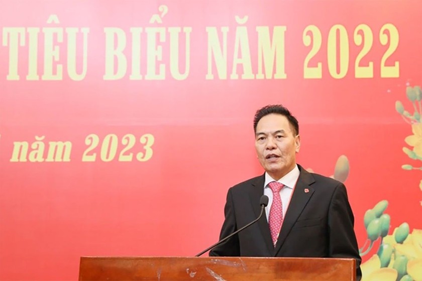 Ông Nguyễn Hoài Bắc phát biểu tại một cuộc vinh danh kiều bào tiêu biểu. Ảnh: NVCC