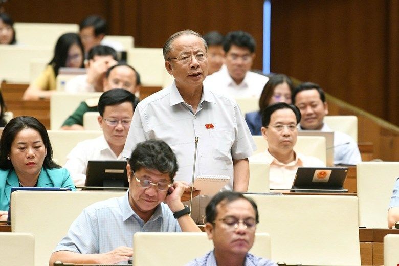 Đại biểu Nguyễn Văn Thân phát biểu tại phiên họp.
