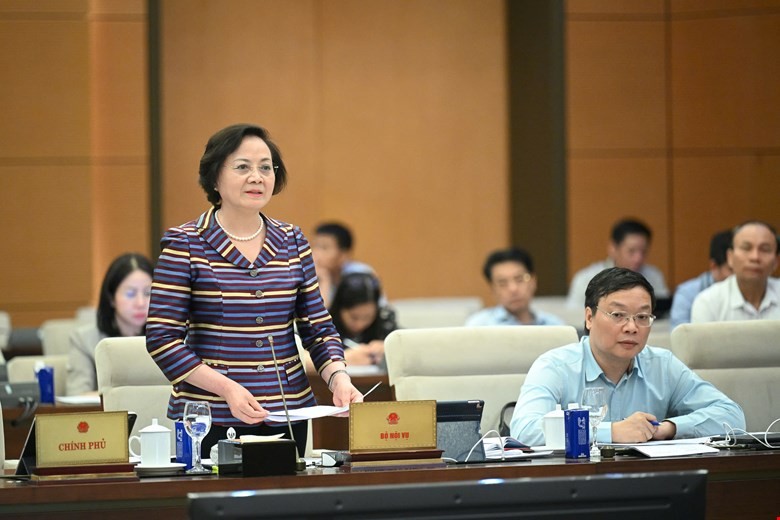 Bộ trưởng Bộ Nội vụ Phạm Thị Thanh Trà phát biểu.