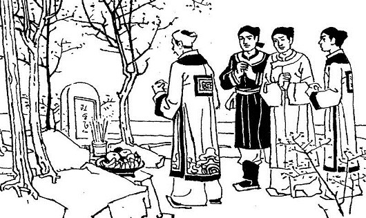 Nhà vua làm lễ tế người hồng nhan (Tranh minh họa)