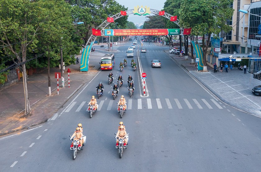 Công an tỉnh Lào Cai ra quân thực hiện cao điểm trấn áp tội phạm dịp Tết Nguyên Đán 2024