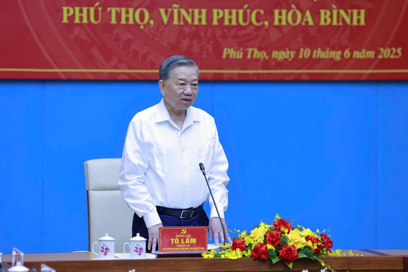 Tổng Bí thư Tô Lâm làm việc với Ban Thường vụ Tỉnh ủy Phú Thọ, Vĩnh Phúc, Hòa Bình ảnh 4