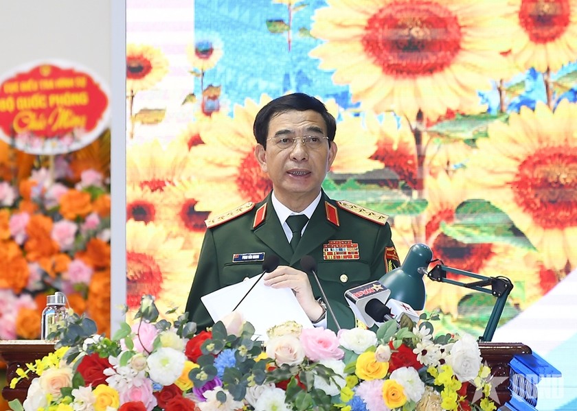 Đại tướng Phan Văn Giang phát biểu chỉ đạo. Nguồn ảnh: Báo Quân đội Nhân dân 