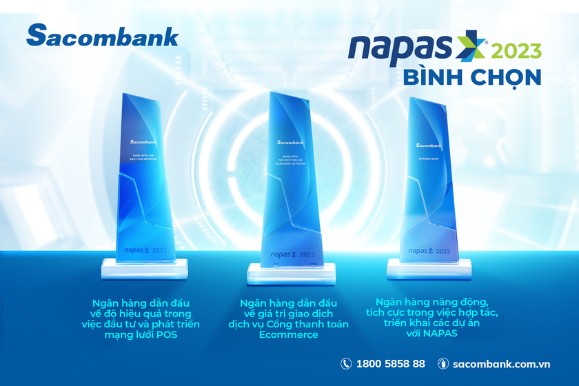 NAPAS vinh danh Sacombank với 3 giải thưởng