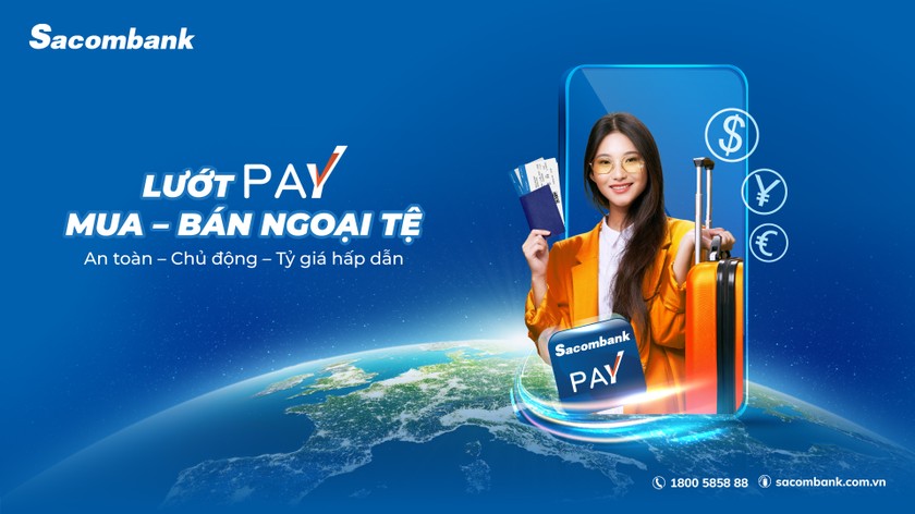 Mua ngoại tệ tiền mặt dễ dàng trên Sacombank Pay