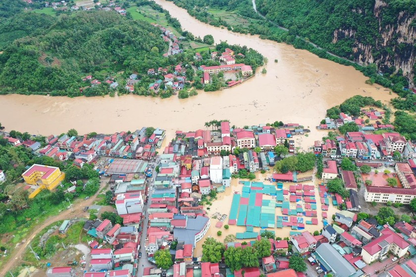 Lạng Sơn bị ngập lụt nghiêm trọng sau cơn bão số 3 ( Ảnh CTV)