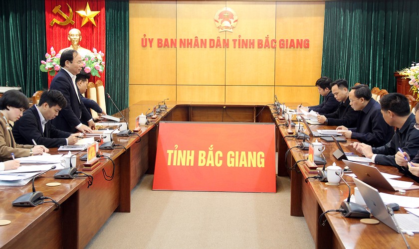 Quang cảnh buổi làm việc (Ảnh cổng thông tin điện tử tỉnh Bắc Giang)