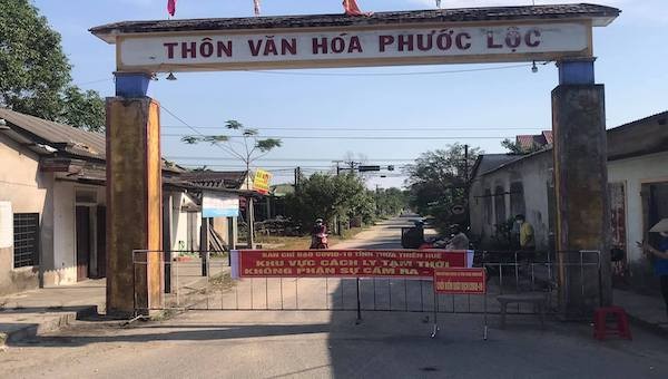 Thôn Phước Lộc nơi bệnh nhân 3535 sinh sống đã được phong toả từ chiều tối 9/5