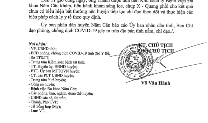 Sinh viên Đại học Cần Thơ nghi nhiễm Covid-19 chưa thêm dấu hiệu bất thường 