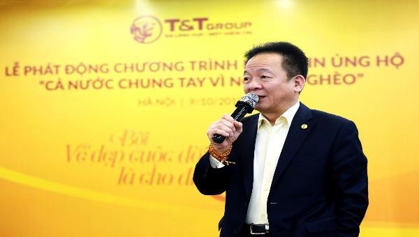 Chủ tịch HĐQT kiêm Tổng Giám đốc T&T Group Đỗ Quang Hiển trong buổi lễ phát động CBNV nhắn tin ủng hộ Vì người nghèo năm 2019.