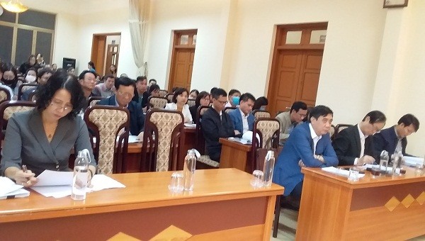 Đại diện các sở, ban, ngành đã tham gia đối thoại với các doanh nghiệp trên địa bàn tỉnh Hải Dương.