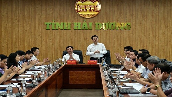 Thứ trưởng Bộ Khoa học và Công nghệ Nguyễn Hoàng Giang phát biểu khai mạc hội thảo