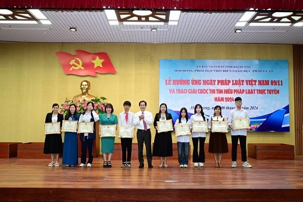 Trước đó nhiều cá nhân, tổ chức đã đoạt giải trong Cuộc thi tìm hiểu pháp luật trực tuyến tỉnh Hải Dương năm 2024.