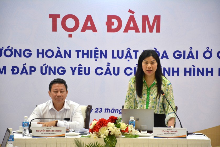 Bà Tô Thị Thu Hà, Phó Cục trưởng Cục Phổ biến, giáo dục pháp luật và Trợ giúp pháp lý (Bộ Tư pháp).